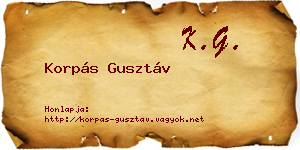 Korpás Gusztáv névjegykártya